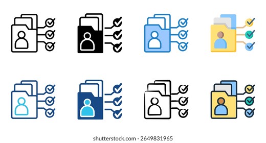 Portfolio assessment icon set multiple style collection 
