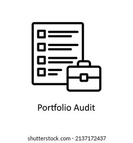 Portfolio Audit Vector Outline Icons für Ihre digitalen oder gedruckten Projekte.