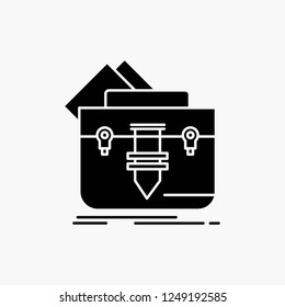 portfolio, Bag, file, folder, briefcase Glyph Icon. Vector isolated illustration