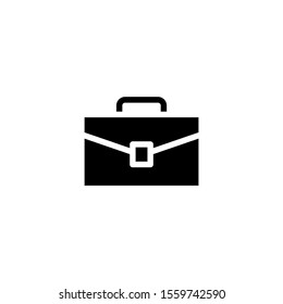 Portfolio bag icon, black flat icon on white background vector icon illustration for website, mobile application, presentation, infographic, Business bag concept sign design