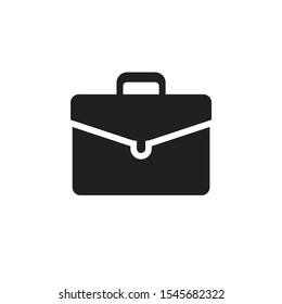 Portfolio black icon design. Briefcase portfolio concept vector sign, business bag symbol.  