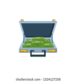 portfolio briefcase with bills dollar