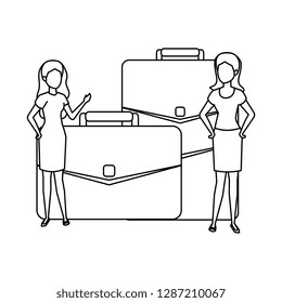 portfolio briefcase with business person