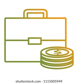 portfolio briefcase with coins