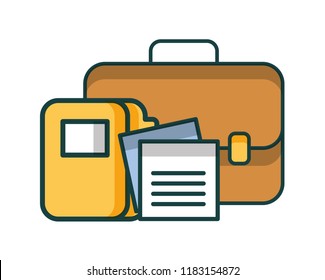portfolio briefcase with document and folder