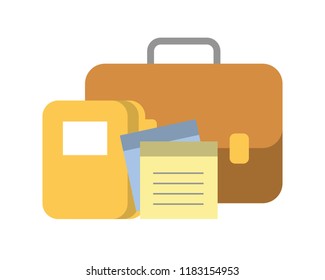 portfolio briefcase with document and folder