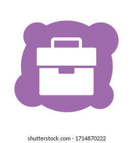 portfolio briefcase documents block style icon vector illustration design