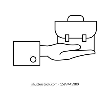 portfolio briefcase documents isolated icon vector illustration design