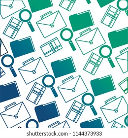 portfolio briefcase with folder and icons pattern