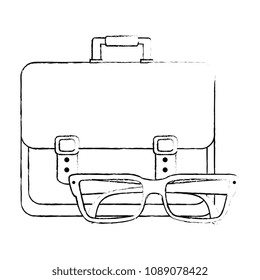 portfolio briefcase with glasses