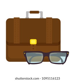 portfolio briefcase with glasses