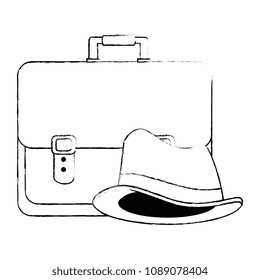 portfolio briefcase with hat hipster style