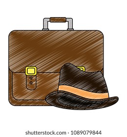 portfolio briefcase with hat hipster style