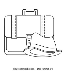portfolio briefcase with hat hipster style