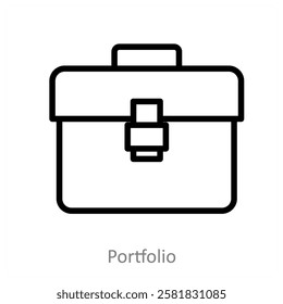 Portfolio and briefcase icon concept