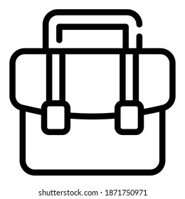 Portfolio briefcase icon. Outline portfolio briefcase vector icon for web design isolated on white background