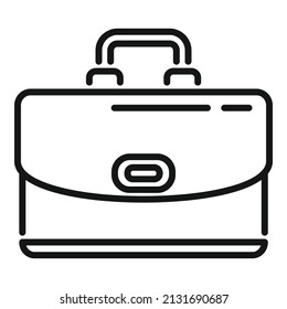 Portfolio briefcase icon outline vector. Work bag. Leather man