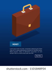 portfolio briefcase isometric icon