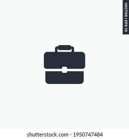 Portfolio, briefcase, premium quality flat icon. Vector logo concept for web graphics, EPS 10 