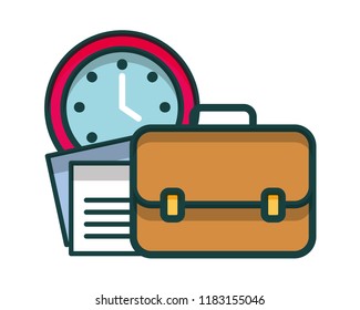 portfolio briefcase with watch and document