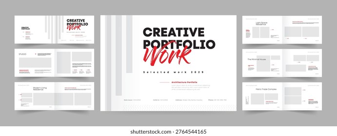 Portfolio Brochure Template Layout, Creative Portfolio Presentation Template