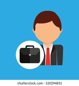 portfolio business man suit worker icon vector illustration eps 10