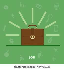 Portfolio businessman concept of job search.
