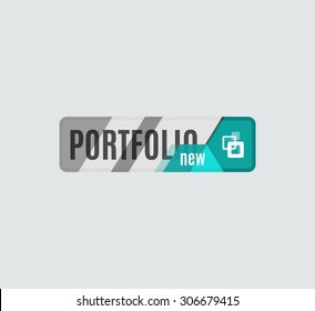 Portfolio-Taste, futuristisches Hightech-UI-Design. Website, Symbol für mobile Anwendungen, Online-Design, Business, gui oder i