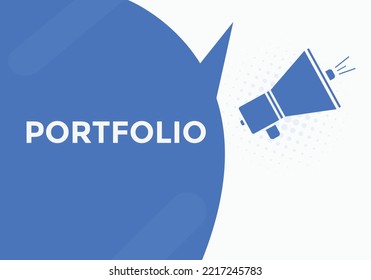 Portfolio button. Portfolio speech bubble. Portfolio Colorful web banner. vector illustration. Portfolio sign icon.

