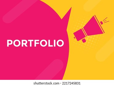 Portfolio button. Portfolio speech bubble. Portfolio Colorful web banner. vector illustration. Portfolio sign icon.
