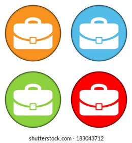 Portfolio buttons set on white background