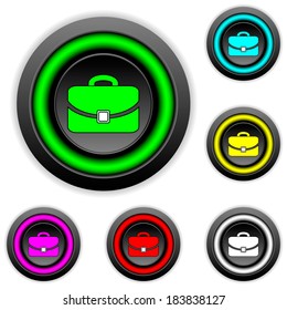 Portfolio buttons set on white background