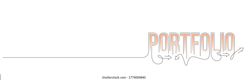 Portfolio Calligraphic line art Text banner poster vector illustration Design.