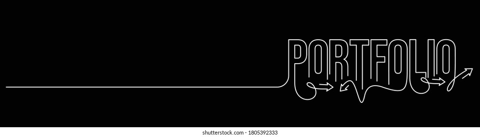 Portfolio Calligraphic line art Text banner poster vector illustration Design.