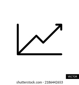 Gráfico de carteras, Crecimiento, Gráfico de ventas, Icono vectorial de concepto de inversión en acciones o acciones en el diseño de estilo de línea para sitio web, aplicación, interfaz de usuario, aislado en fondo blanco. Trazo editable. Vector EPS 10.