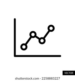 Gráfico de carteras, datos de ventas, icono del vector gráfico de la inversión en acciones o acciones en el estilo de línea de diseño para sitio web, aplicación, interfaz de usuario, aislado en fondo blanco. Trazo editable. Ilustración vectorial EPS 10.