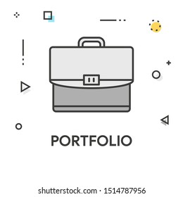 PORTFOLIO COLORED LINE ICON CONCEPT