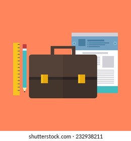 Portfolio concept. Colorful flat design icon.  Vector illustration