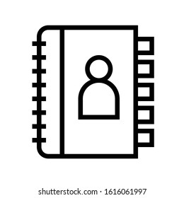 Portfolio or Contact book vector, line design icon