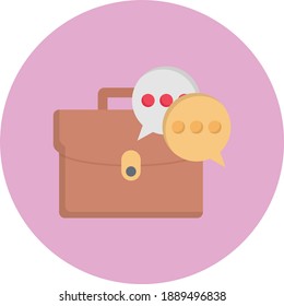 portfolio conversation flat vector colour icon