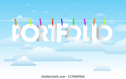 Portfolio Creative Word. Banner Vector Illustration