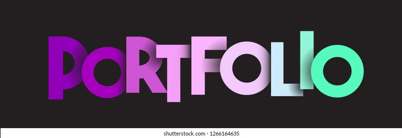 Portfolio creative word. Banner Vector Illustration