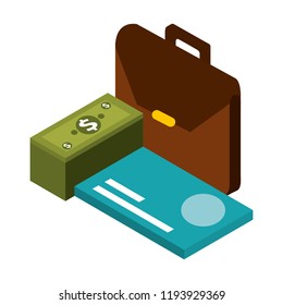portfolio with credit card and stack bill dollar