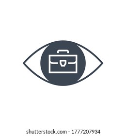 Portfolio Demonstration Related Vector Glyph Icon. Isolated on White Background. Vector Illustration.