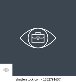Portfolio Demonstration Related Vector Thin Line Icon. Isolated on Black Background. Editable Stroke. Vector Illustration.