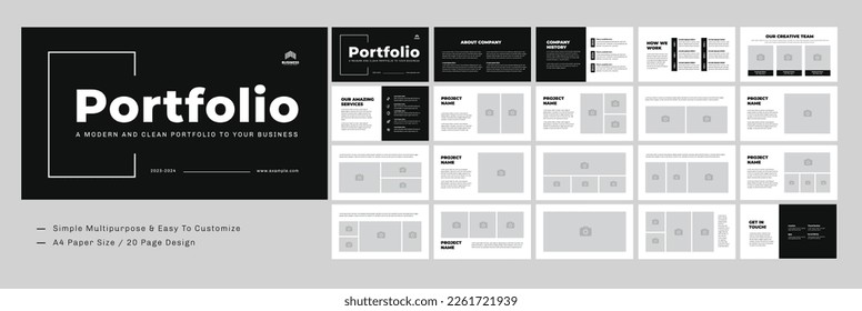 Portfolio Design and portfolio landscape with Black and White