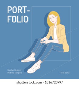 portfolio design, portrait women vector character style