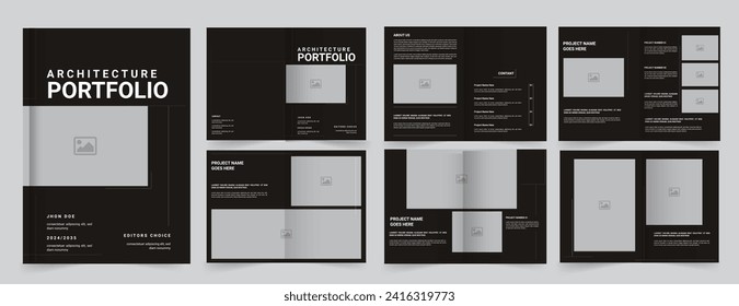 Portfolio design template, architecture portfolio, portfolio brochure design template