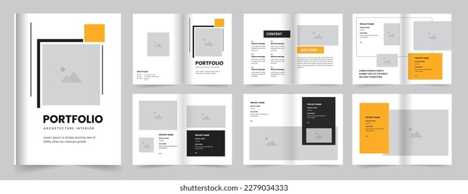 Portfolio Design Template, Architecture or interior portfolio design layout