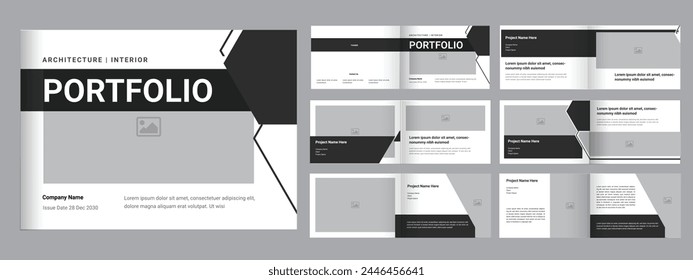 Plantilla de diseño de Cartera, Cartera arquitectónica diseño de Cartera interior